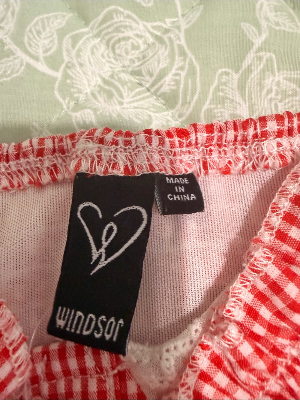 Windsor Cutest Picnic Gingham A-Line Eyelet Mini Dress in small - Picture 4 of 11